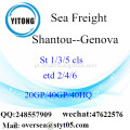 Shantou Porto Mar transporte de mercadorias para Genova